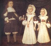 unknow artist THe Mason Children:David,Joanna,and Abigail USA oil painting artist